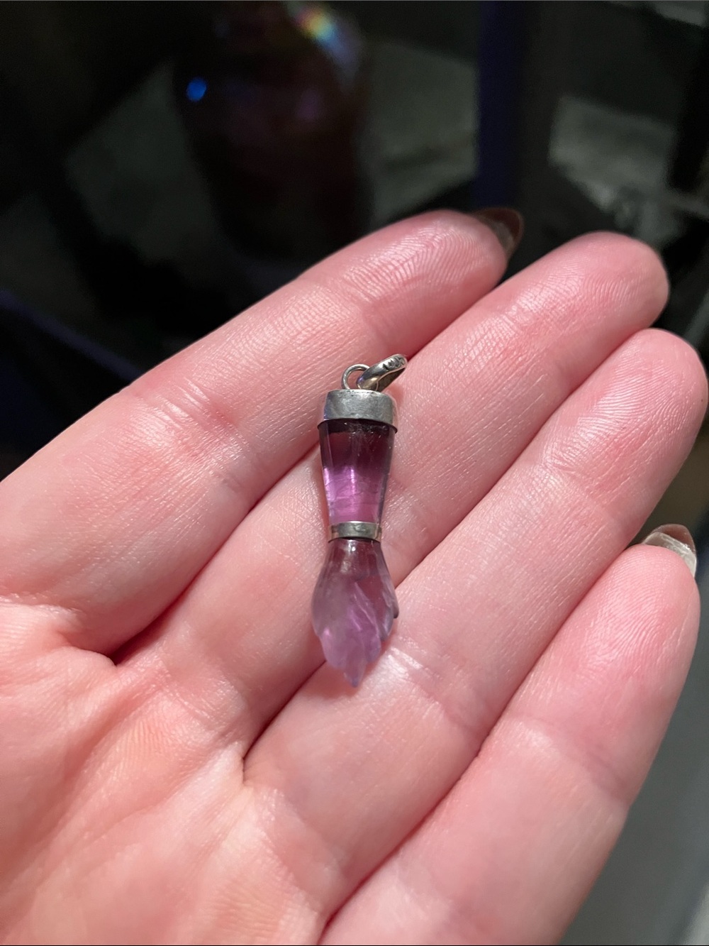 Vintage amethyst figa sterling silver